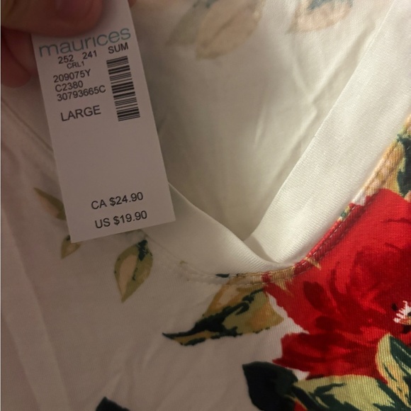 NWT 24/7 by Maurices Pink and White Fitted Sleeveless Tank Top - Picture 3 of 5